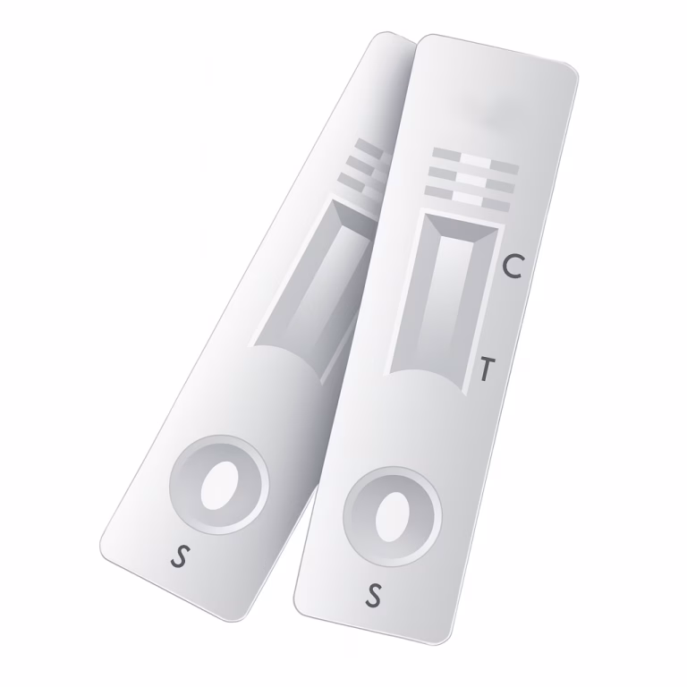 Lateral flow rapid test cassette with control and test lines